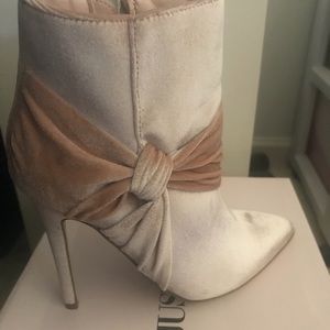 JUST FAB Velour Heeled Boot